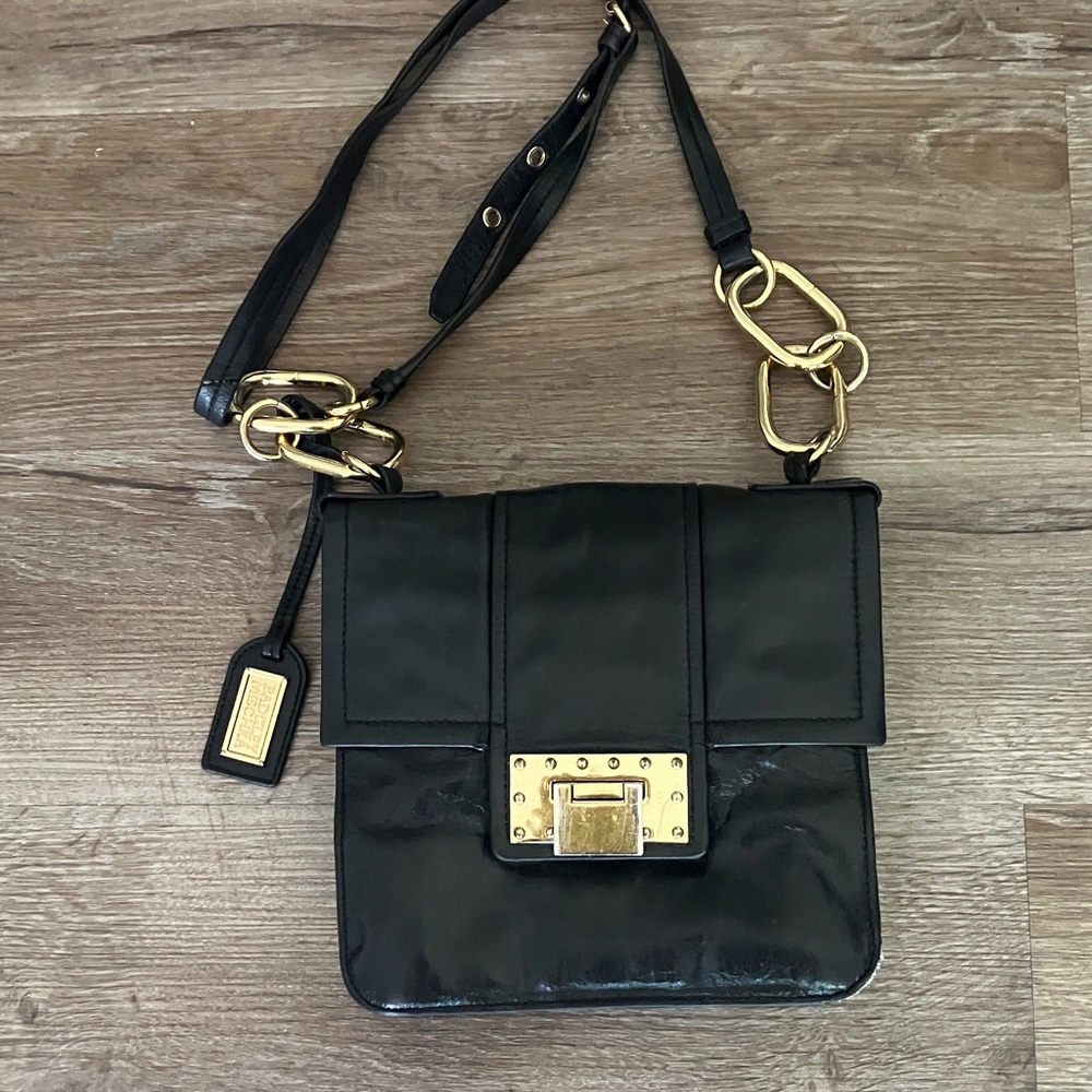Badgley Mischka Black and Gold Crossbody Bag